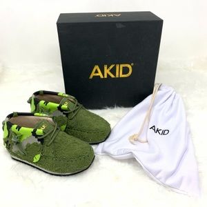 Akid Toddler “Stone” Army Green Camo Sneakers
